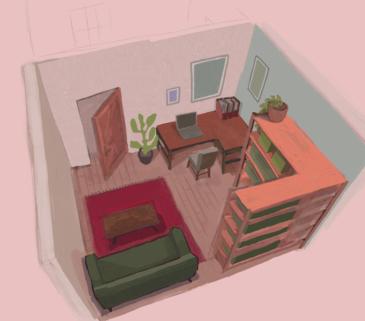 Room Layout, Procreate, 2024